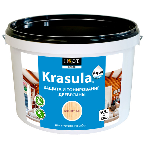 Купить Защитно-декоративный состав «KRASULA® aqua» 9,5 кг