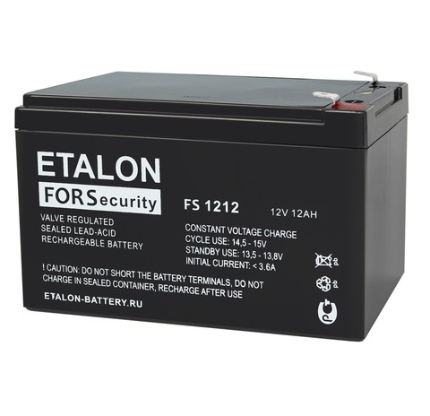 Купить Аккумулятор ETALON FS 1212, 12 В 12 Ач магазина stels.market.