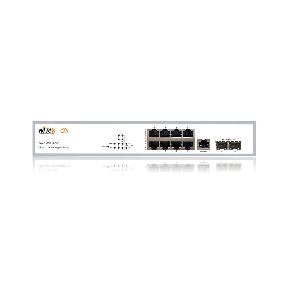 WI-CMS310GF, Сетевой коммутатор управляемый L2, порты 8 100/1000Base-TX + 2 SFP