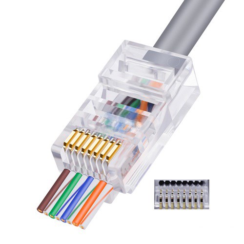 АМАТЕК, AVC-RJ45-MPT; Разъем RJ-45 штекер, сквозной, 8р8с