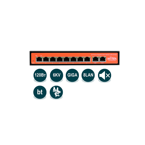 Неуправляемый коммутатор L2 PoE Wi-Tek WI-PS308G v2