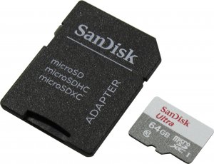 Купить Карта памяти SanDisk Ultra microSDXC 64 ГБ class 10 + адаптер магазина stels.market.