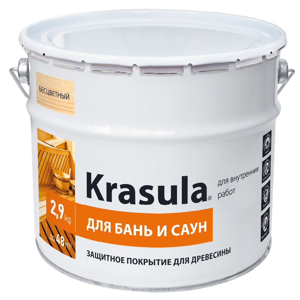 Защитный состав для бань и саун KRASULA 2,9 кг
