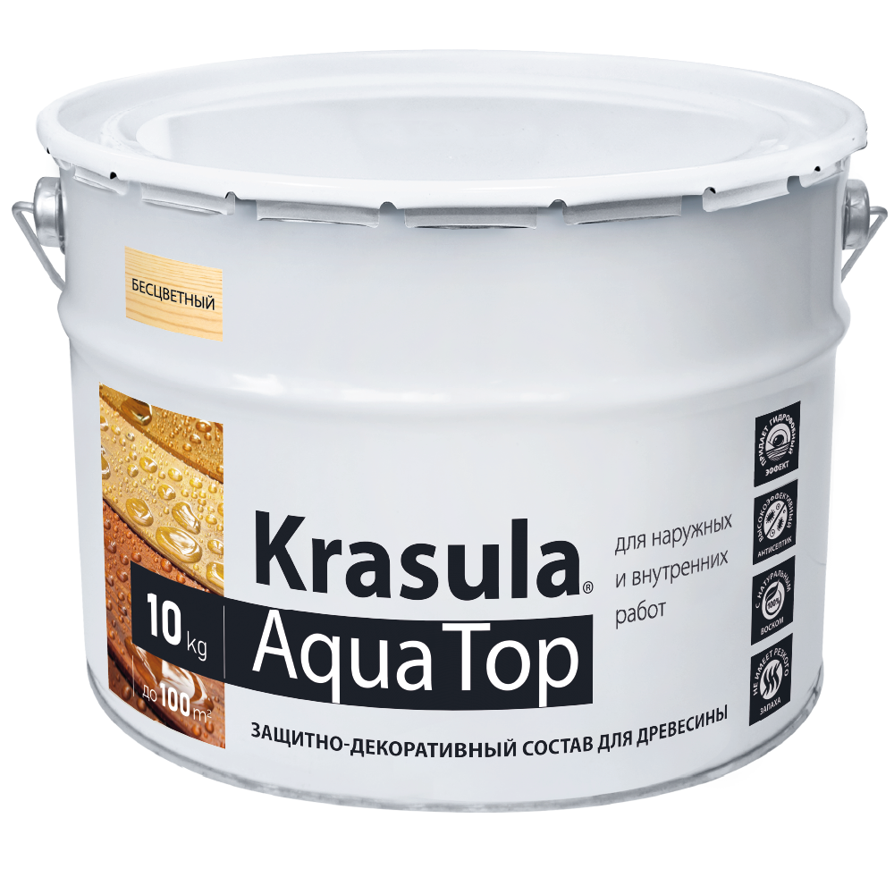 Защитно-декоративный состав «KRASULA®» Aqua TOP 10 кг