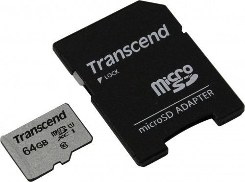 Карта памяти micro SD 64 Gb Transcend Class10 с адаптером (UHS-1)