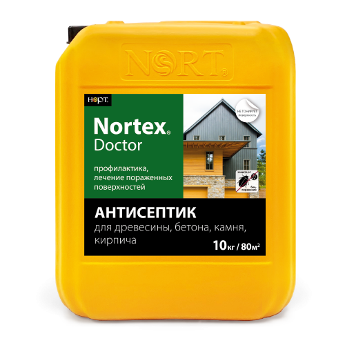 Купить Антисептик Nortex-Doctor для древесины, бетона, камня, кирпича 10 кг