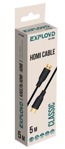 Купить Кабель соединительный HDMI (M) - HDMI (M), V1.4 10.2 Gbit/s, 5м, круглый, чёрный магазина stels.market.