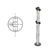 Купить Praktika, Стойка ограждения с 2-я полупетлями Т-образн. (по 2 муфты слева и справа, под повор. створ магазина stels.market.