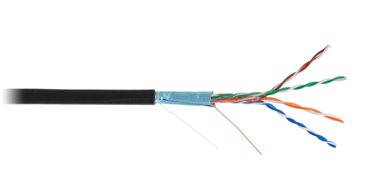 NETLAN F/UTP 4 пары cat.5E ,РЕ, ВC (чистая медь) внеш. 305м.BK,до -40С
