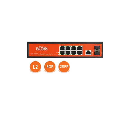 Сетевой коммутатор Wi-Tek WI-MS310GF управляемый L2, порты 8100/1000Base-TX+2SFP