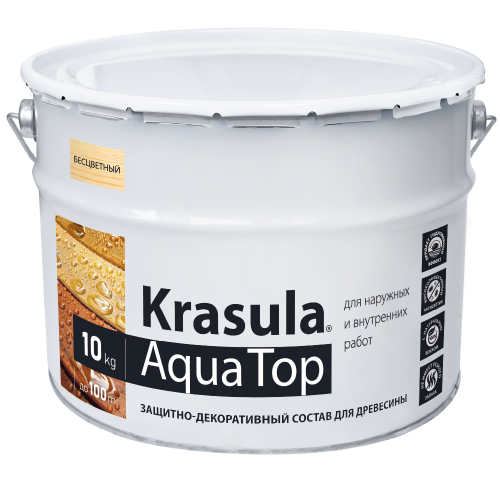 Купить Защитно-декоративный состав «KRASULA®» Aqua TOP 10 кг