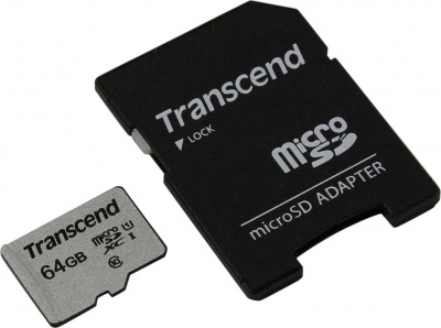 Купить Карта памяти micro SD 64 Gb Transcend Class10 с адаптером (UHS-1) магазина stels.market.